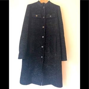 Mulberry The Georgie Coat in Black Lurex Tweed